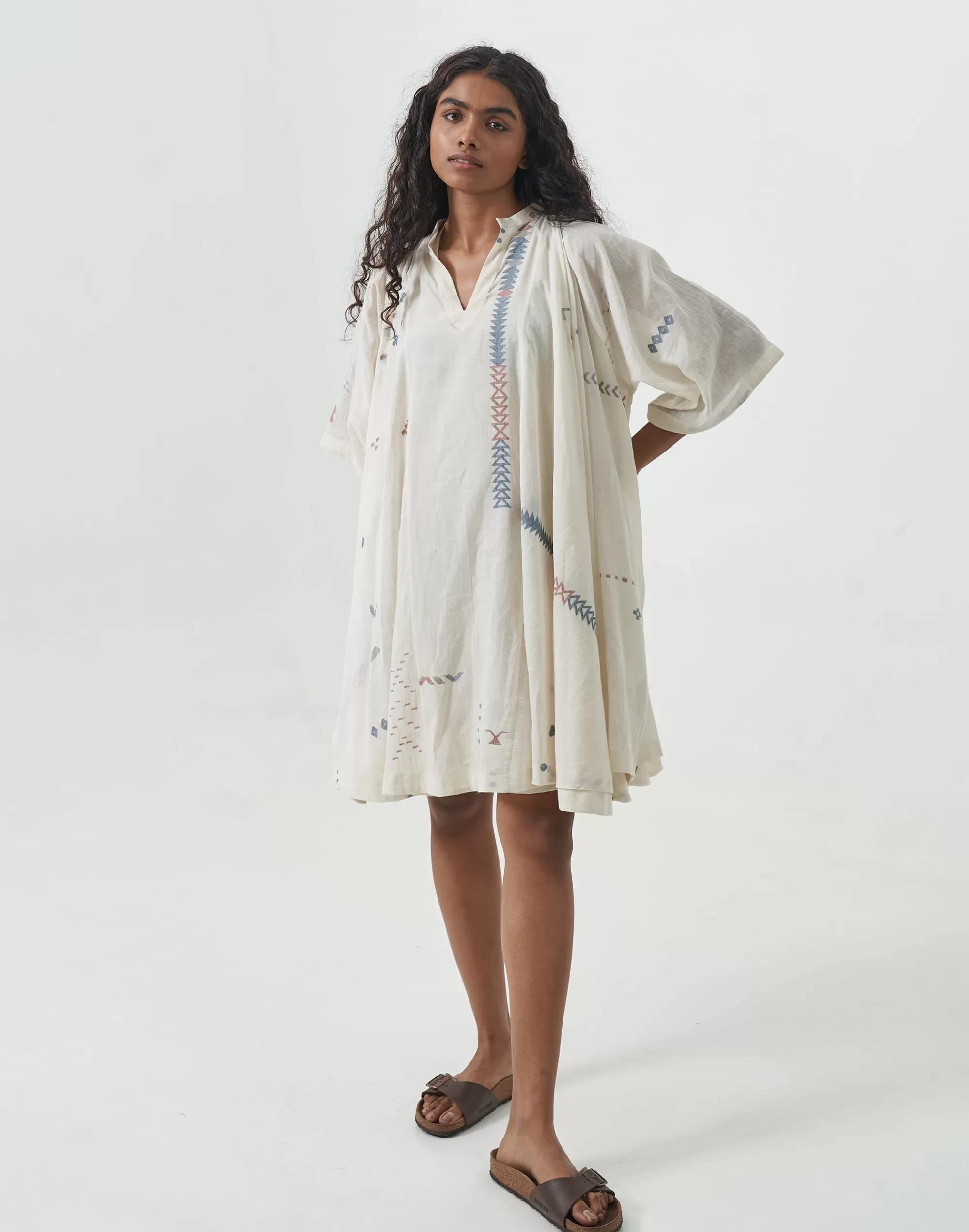 Madewell Dresses>World Of Crow White Jamdani Dress Off White