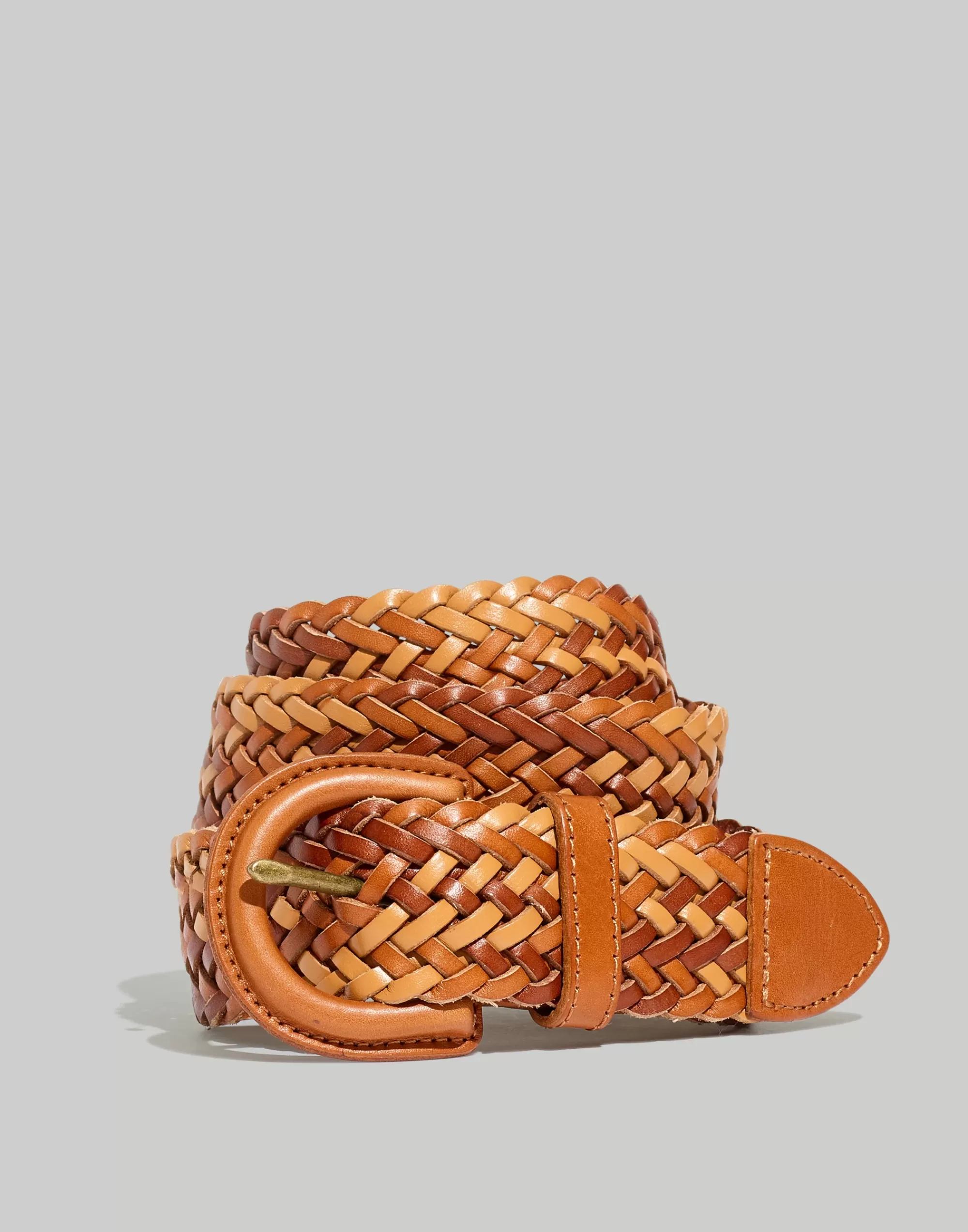 Madewell Belts>Woven Leather Belt Desert Camel Multi